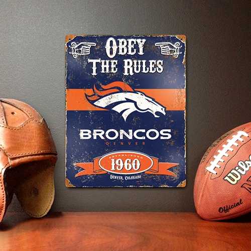 Denver Broncos Embossed Metal Sign