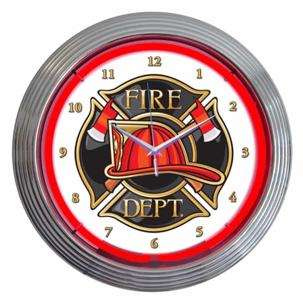Fire Department Neon Clock