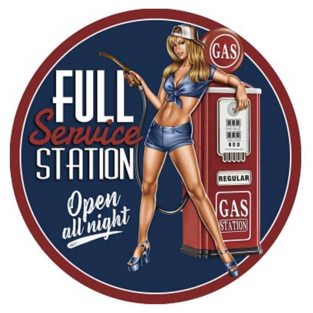 Full Service Station Dome Metal Sign