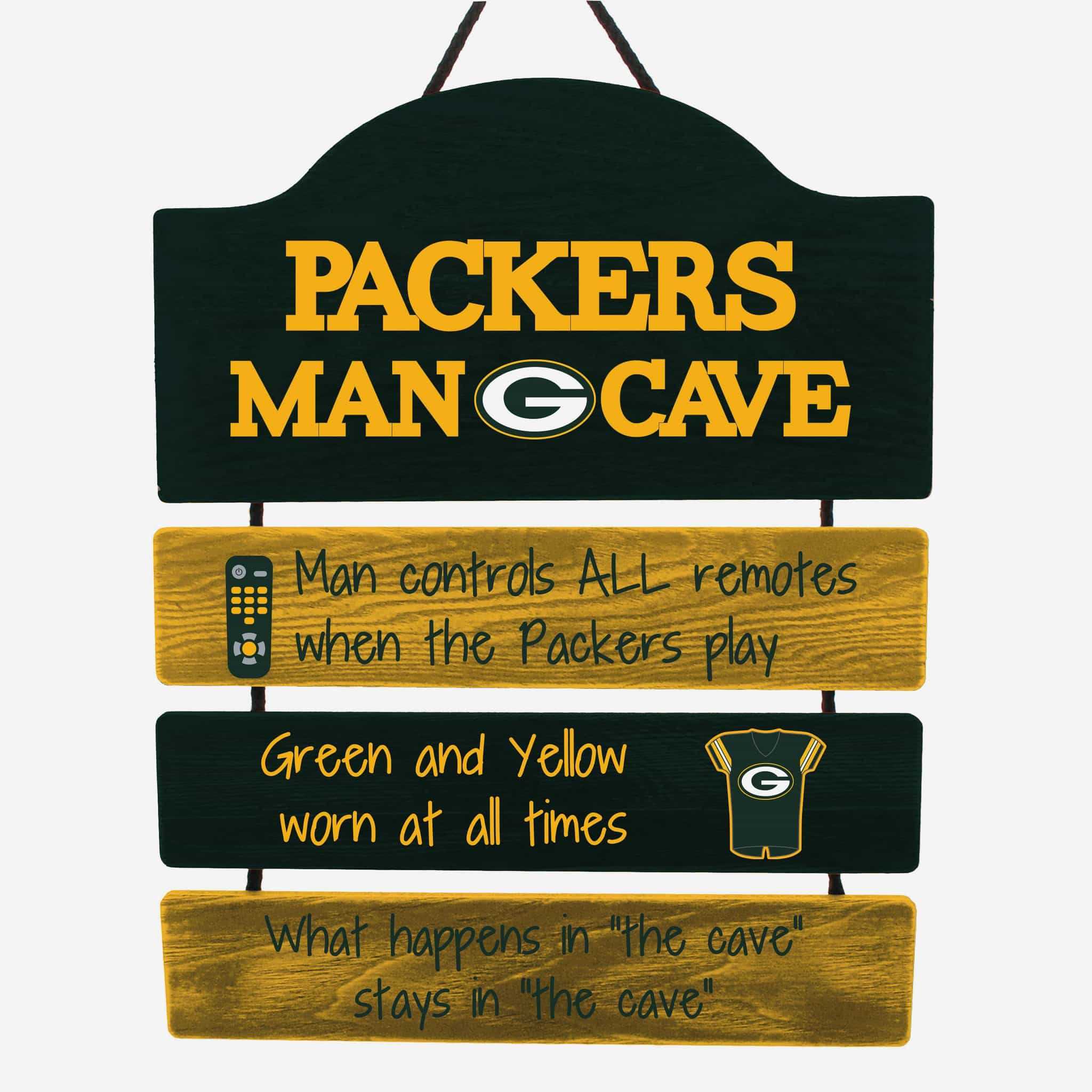 Green Bay Packers Man Cave Rules Sign