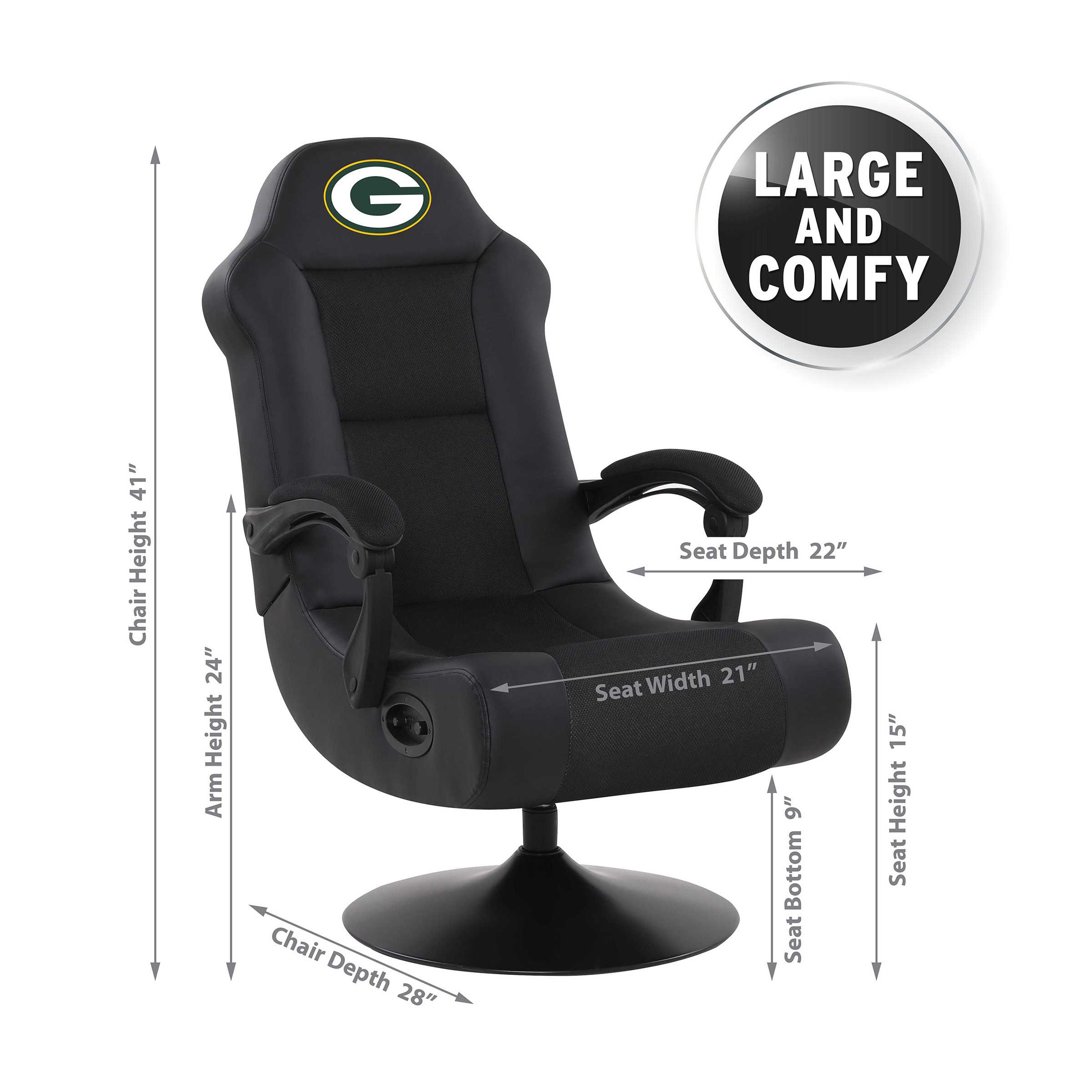 ULTRA GAME CHAIR BLACK GREEN BAY PACKERS