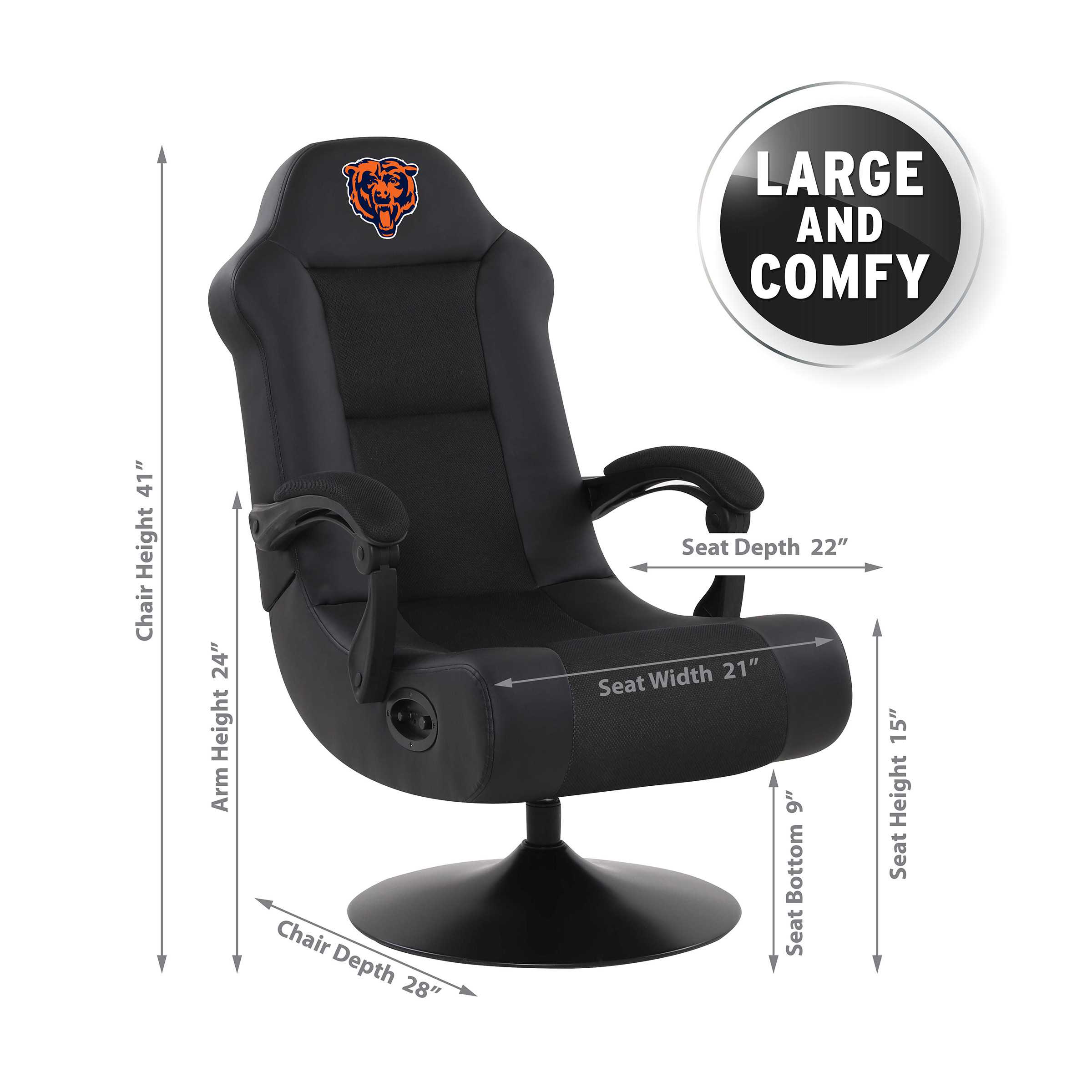 ULTRA GAME CHAIR BLACK CHICAGO BEARS
