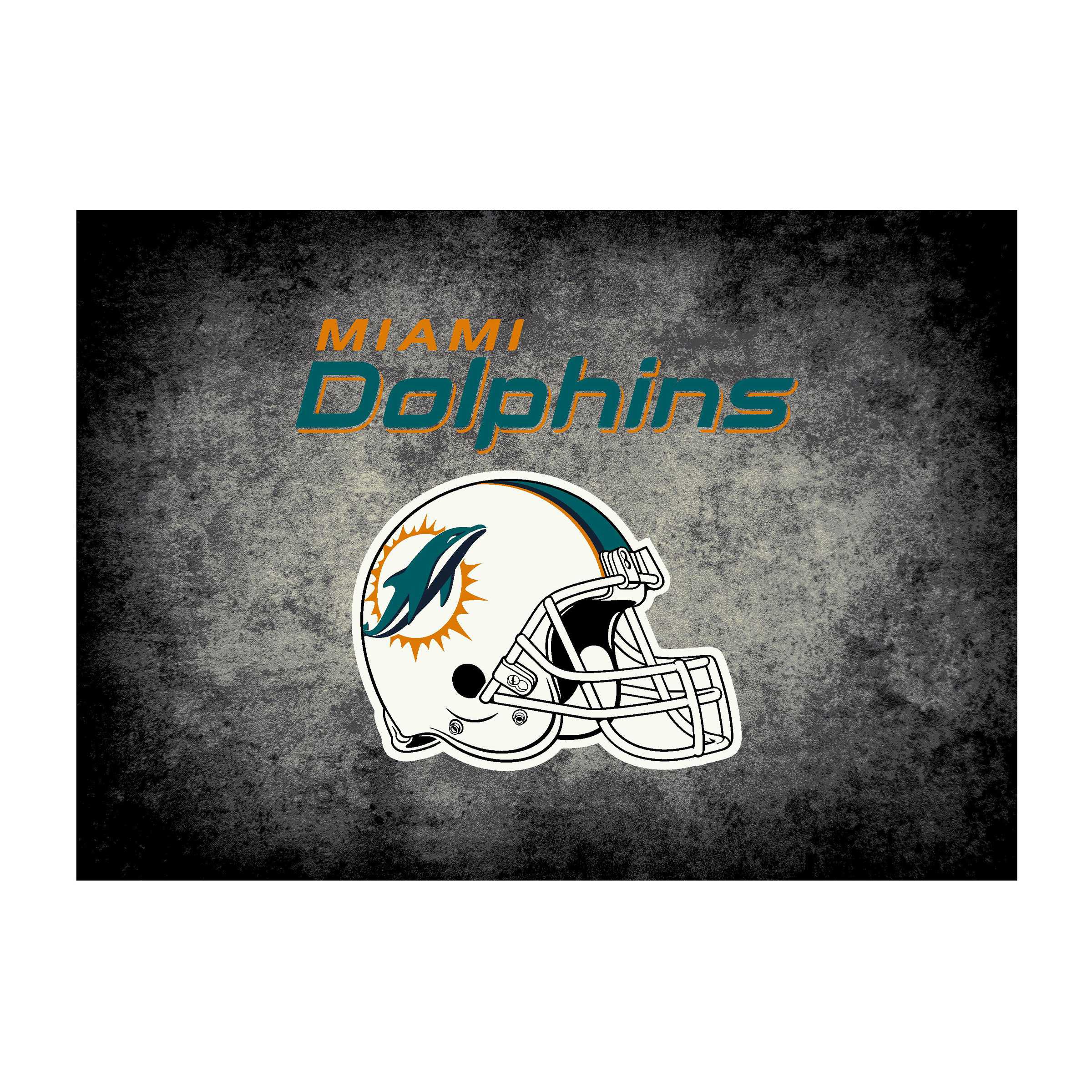 MIAMI DOLPHINS 8X11 DISTRESSED RUG