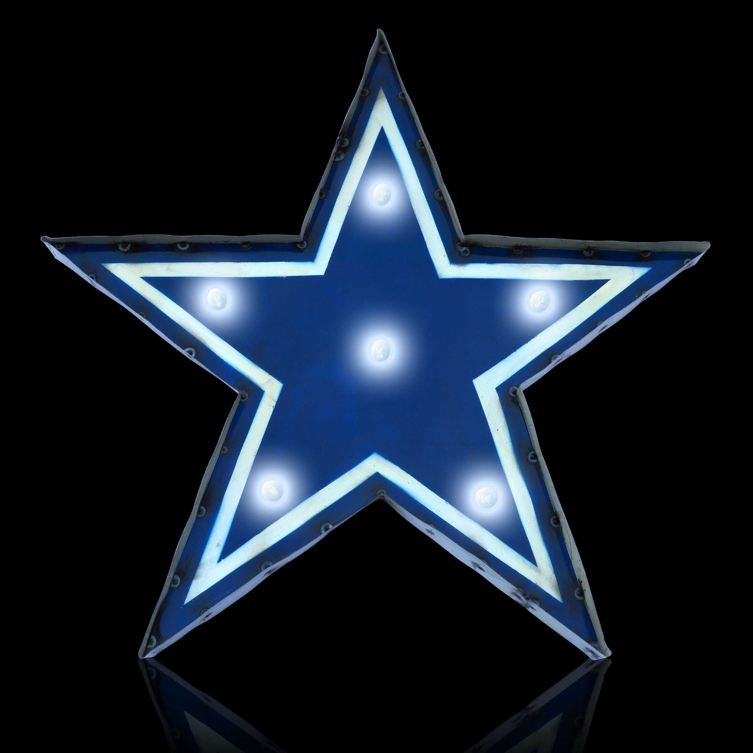 Dallas Cowboys Logo Lighted Recycled Metal Sign