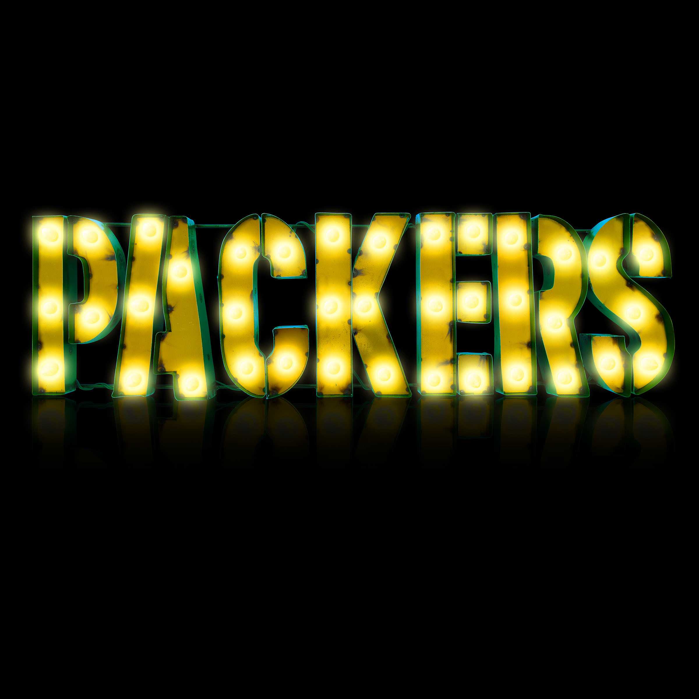 Green Bay Packers Lighted Recycled Metal Sign
