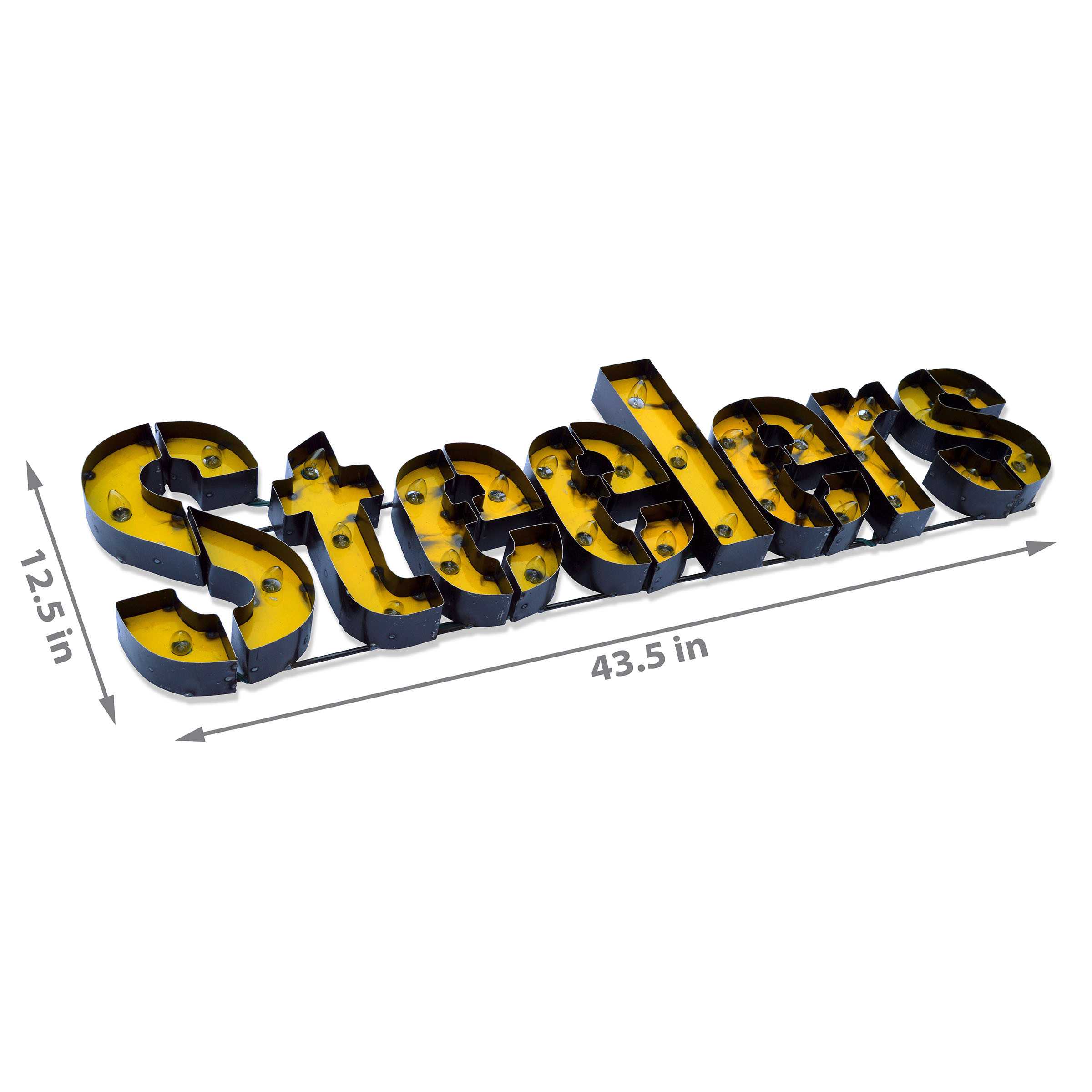 Pittsburgh Steelers Lighted Recycled Metal Sign