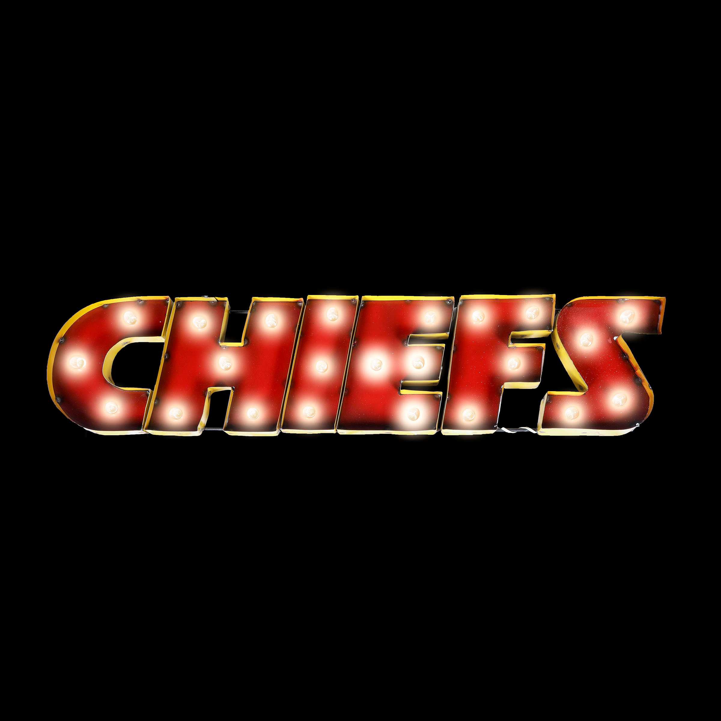 KANSAS CITY CHIEFS Lighted Recycled Metal Sign