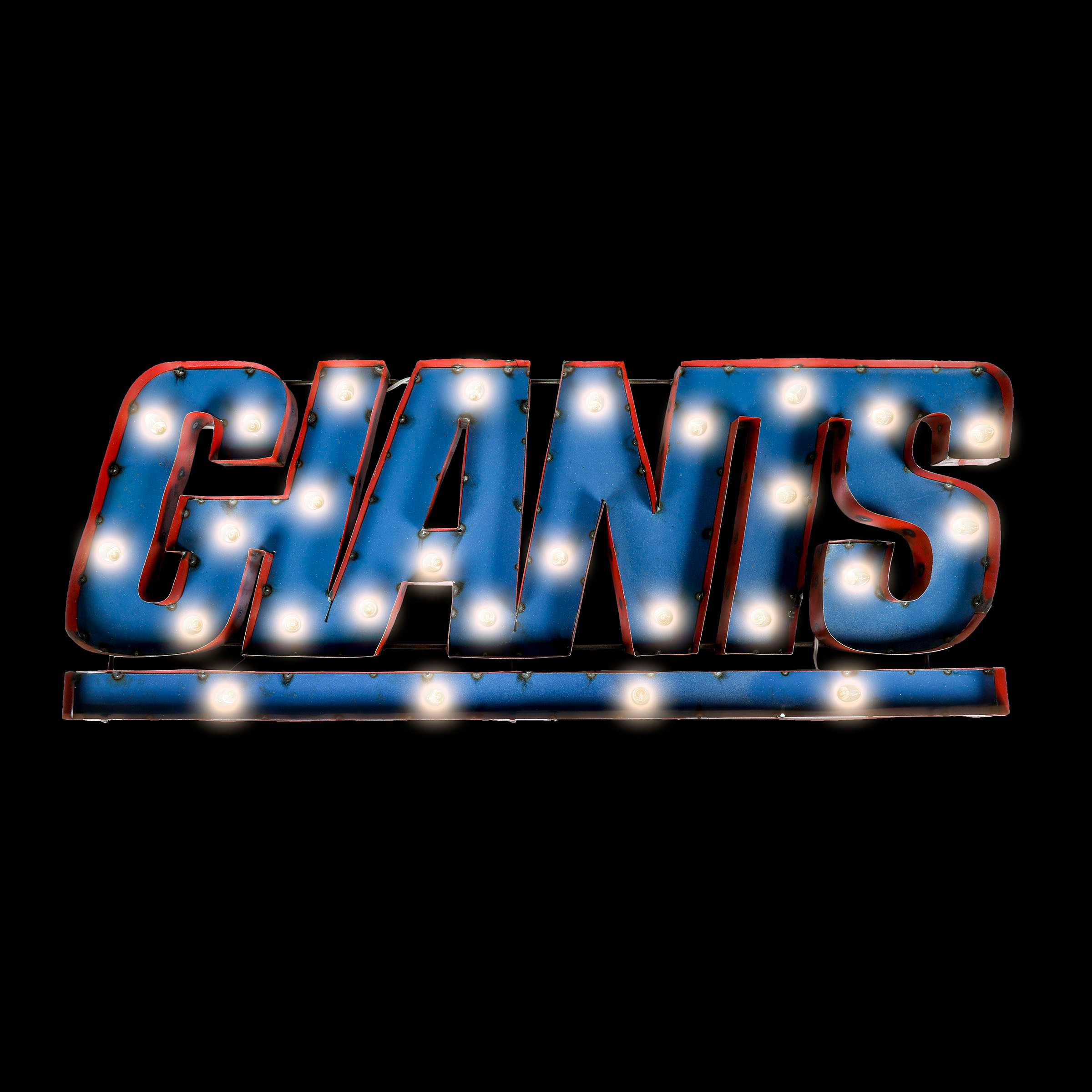 NEW YORK GIANTS Lighted Recycled Metal Sign