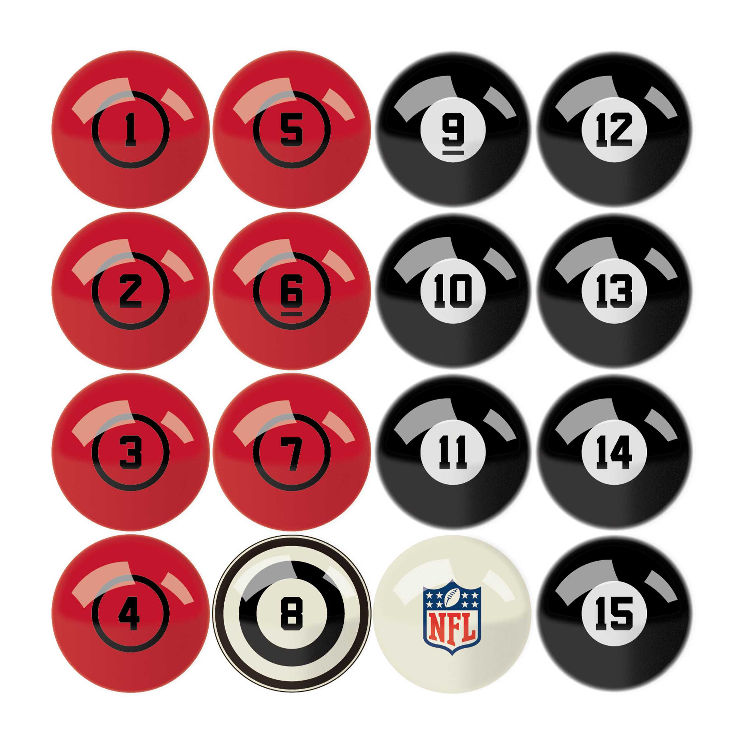 Kansas City Chiefs Billiard Balls with Numbers