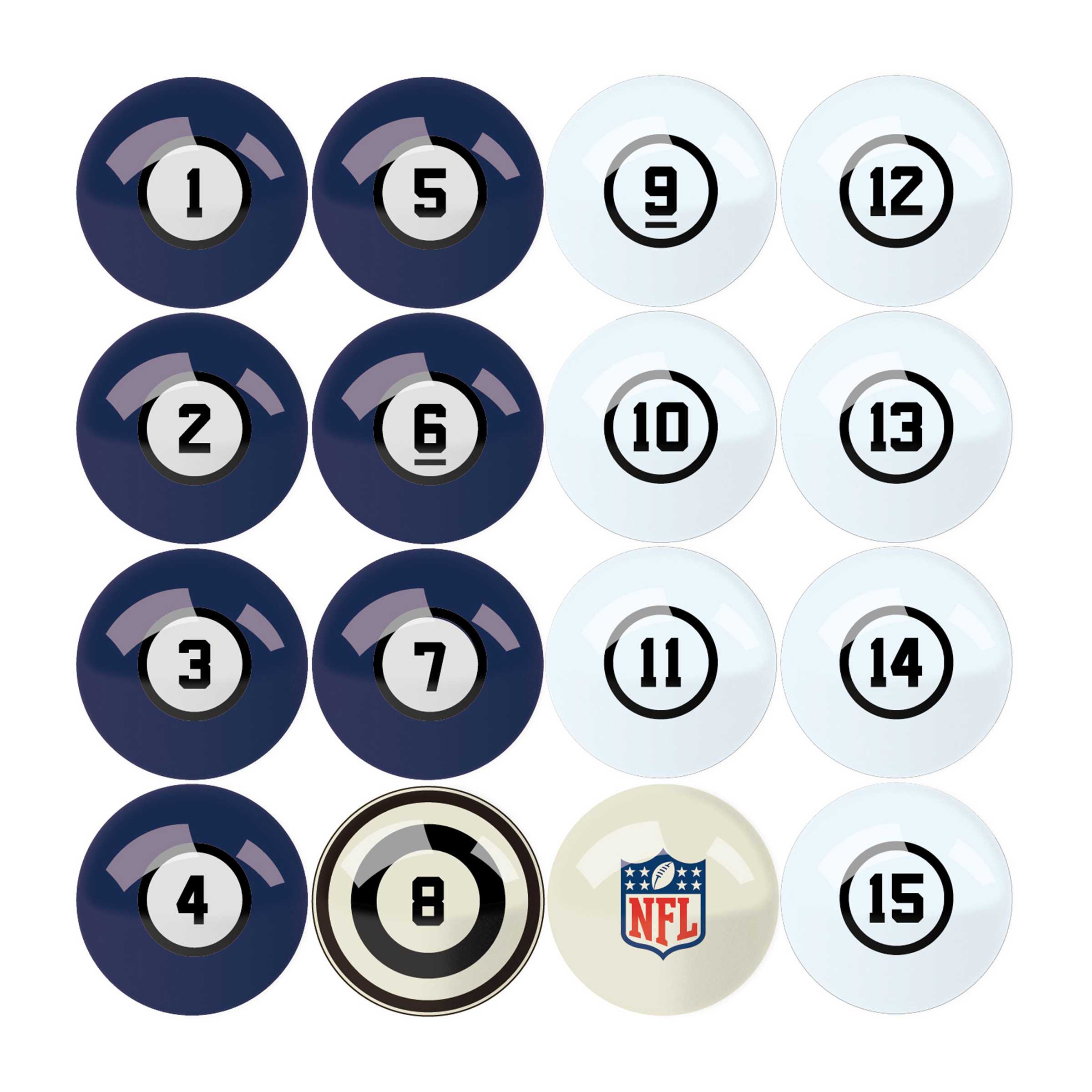 New York Giants Billiard Balls with Numbers