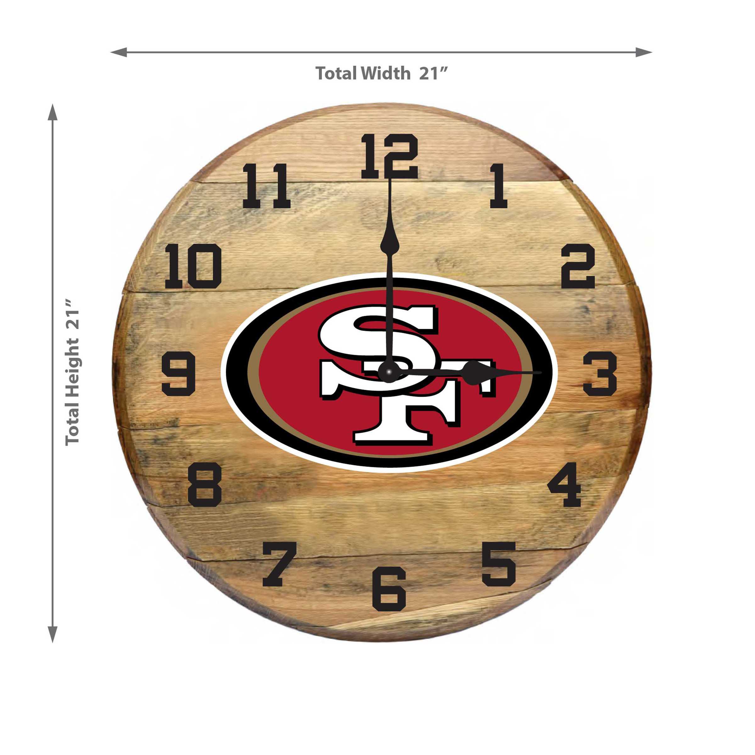 SAN FRANCISCO 49ERS Oak Barrel Clock