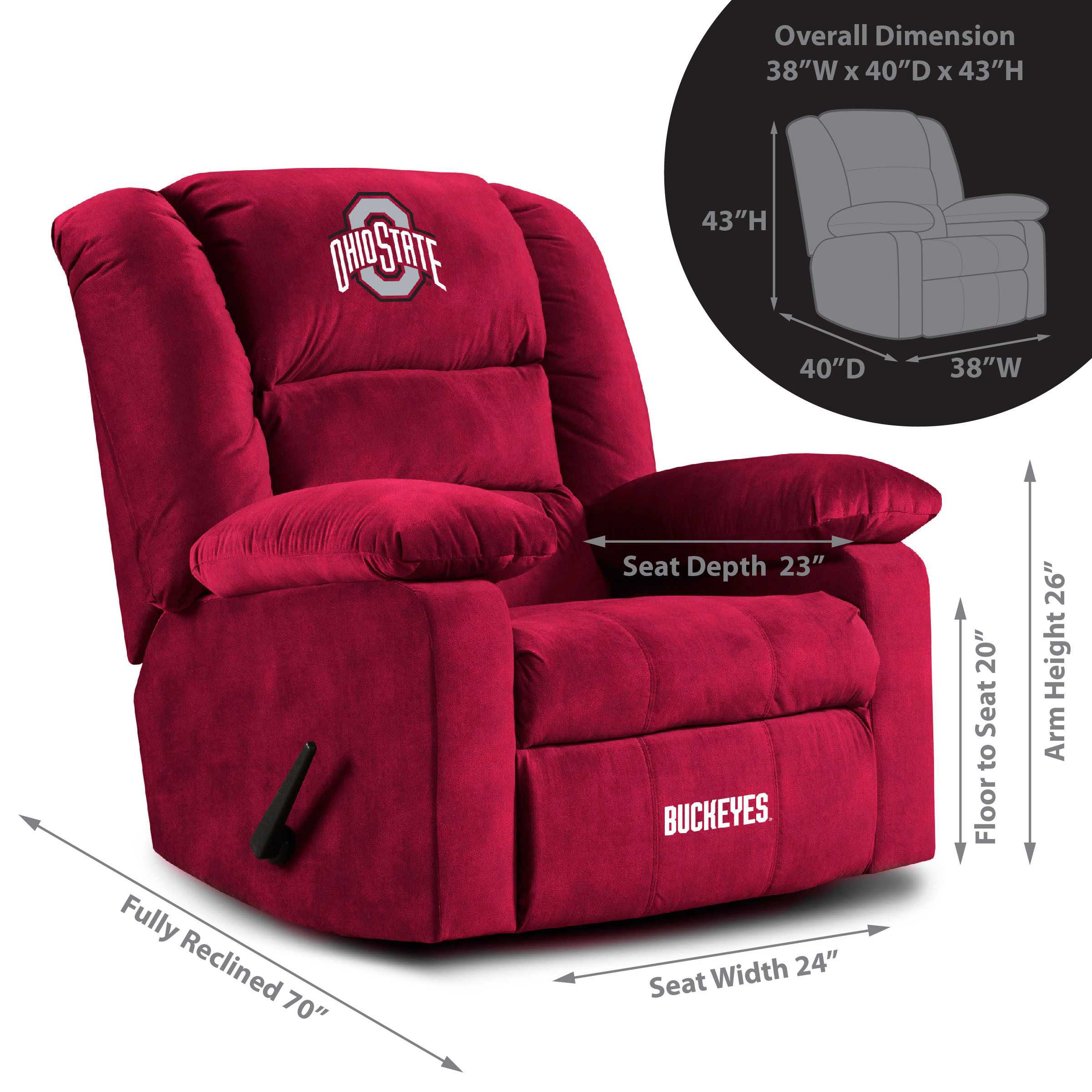 OHIO STATE RED PLAYOFF RECLINER