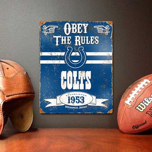 Indianapolis Colts Embossed Metal Sign
