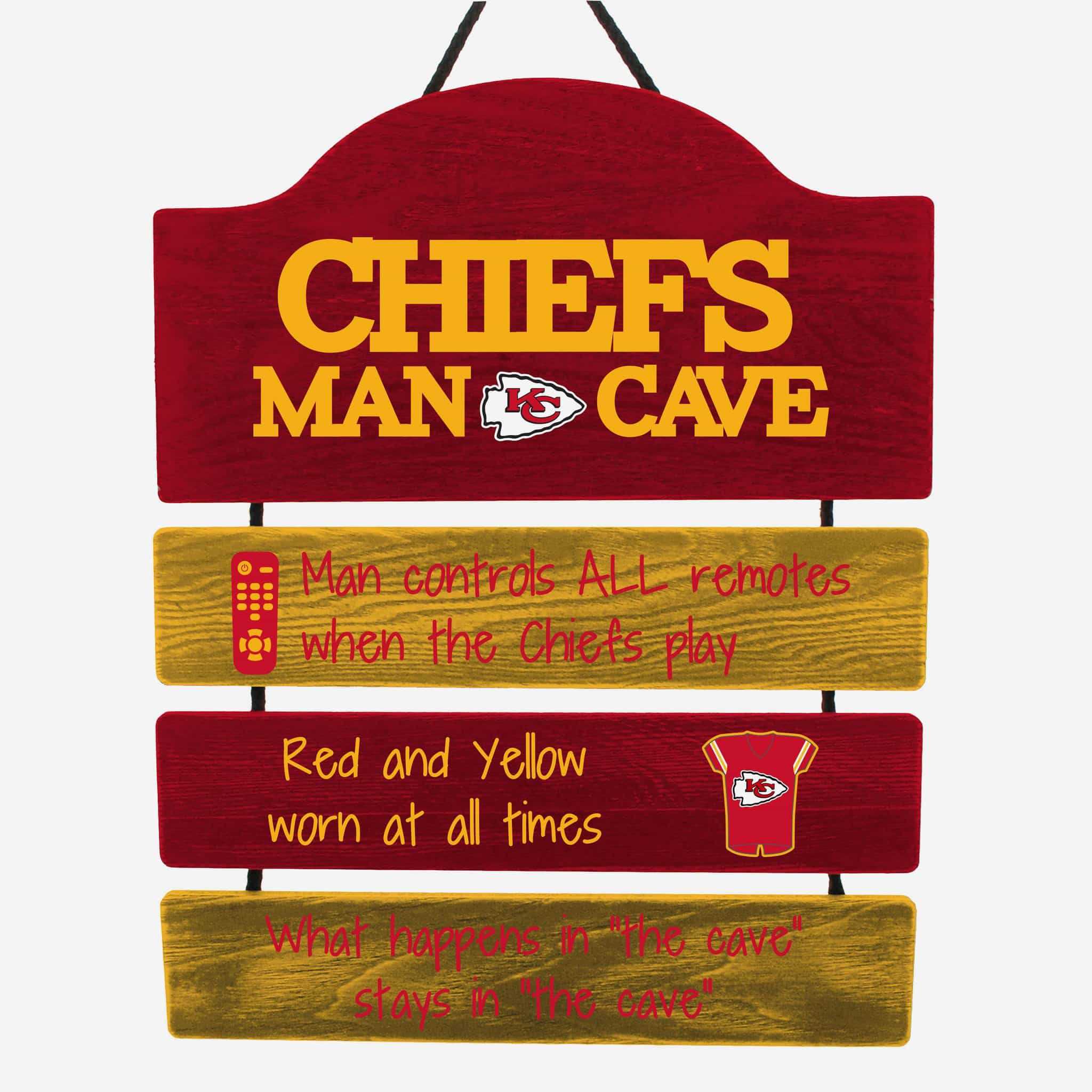 Kansas City Chiefs Man Cave Rules Sign