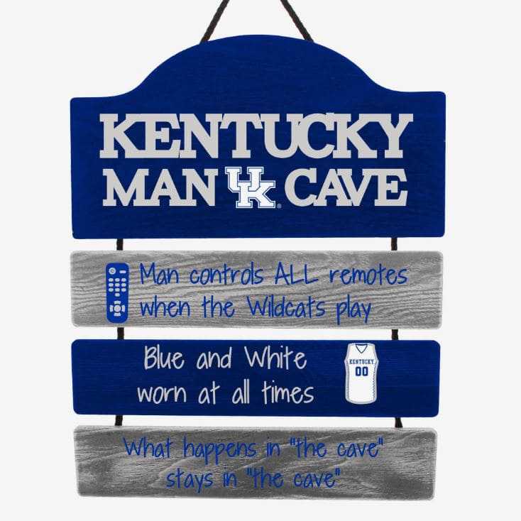 Kentucky Wildcats Man Cave Rules Sign