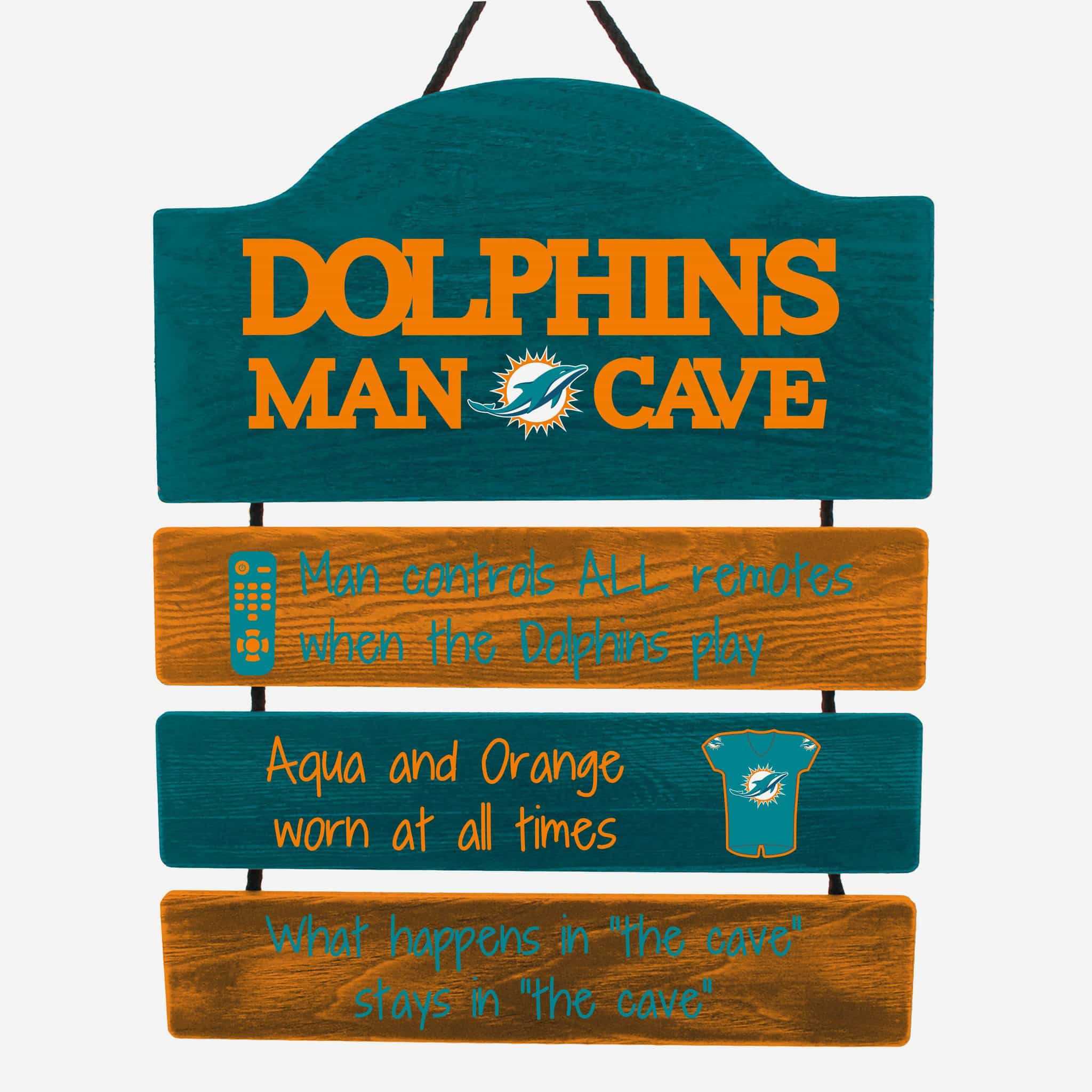 Miami Dolphins Man Cave Rules Sign