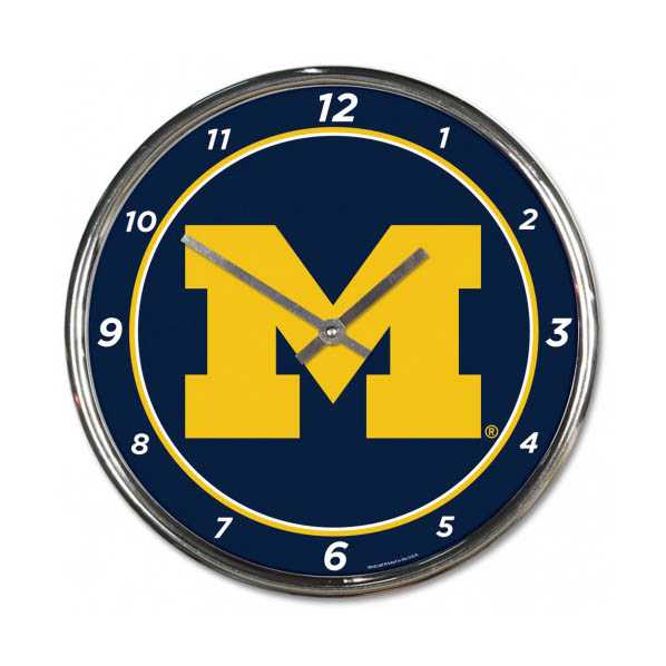 Michigan Wolverines Chrome Clock