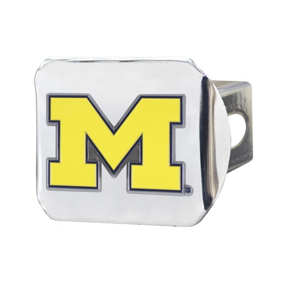 Michigan Wolverines Hitch Cover-Chrome
