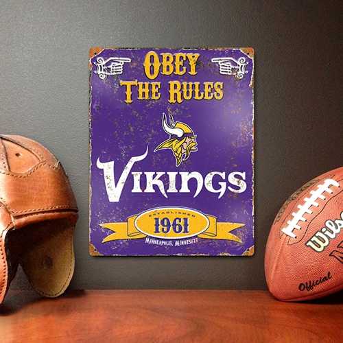 Minnesota Vikings Embossed Metal Sign