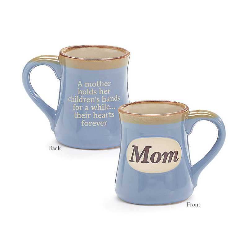 Light Blue Mom/Message Porcelain Mug
