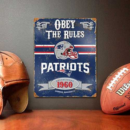 New England Patriots Embossed Metal Sign