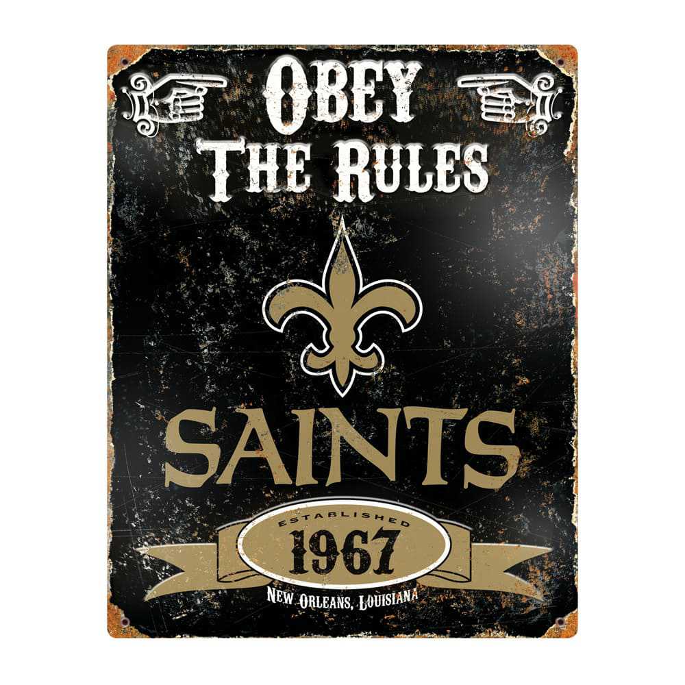 New Orleans Saints Embossed Metal Sign