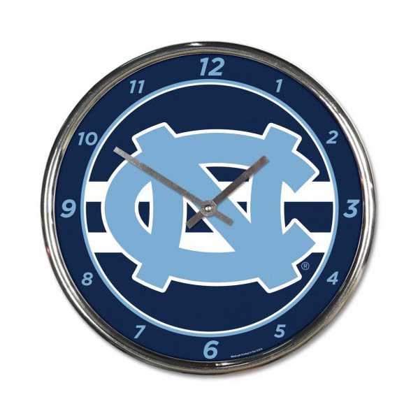 North Carolina Tar Heels Chrome Clock