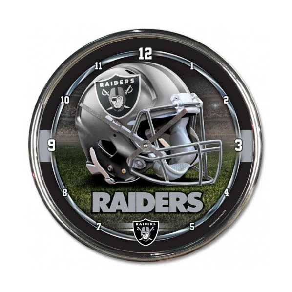 Oakland Raiders Chrome Clock