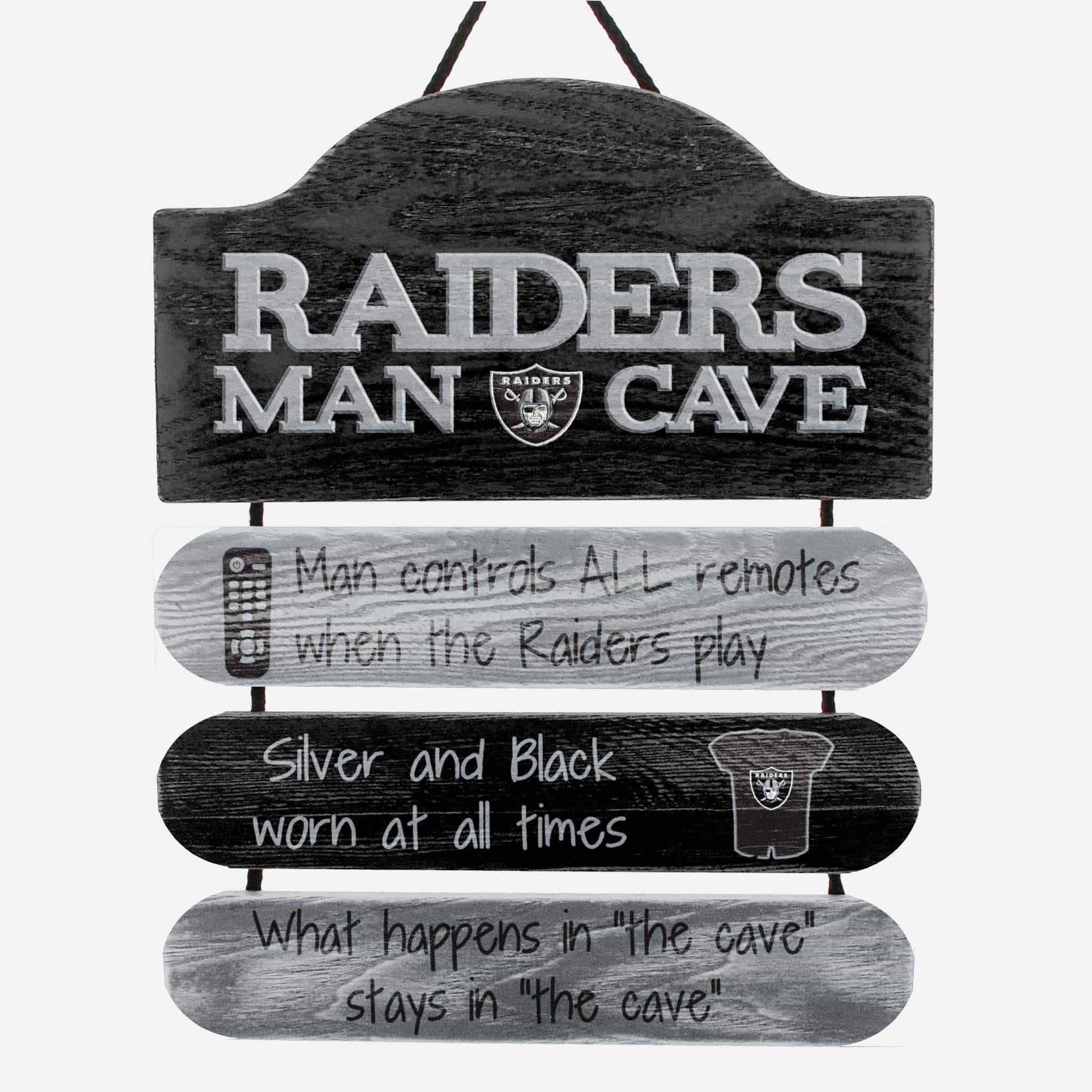 Oakland Raiders Man Cave Rules Sign