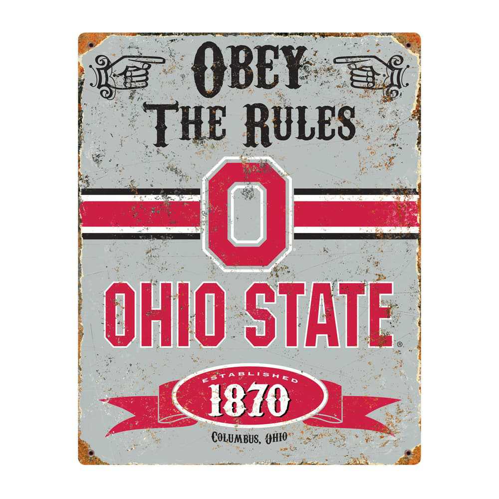 Ohio State Buckeyes Embossed Metal Sign