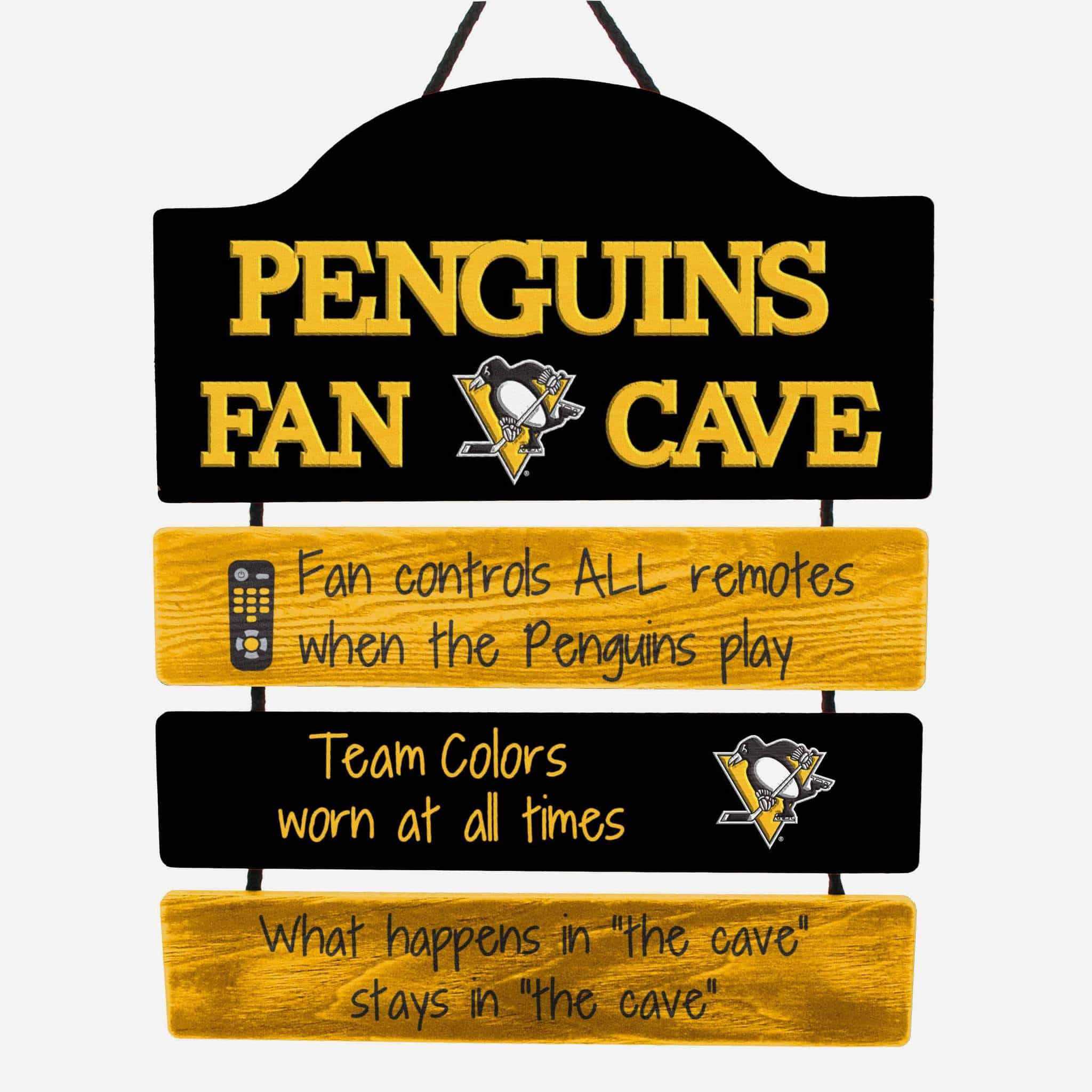 Pittsburgh Penguins Man Cave Rules Sign