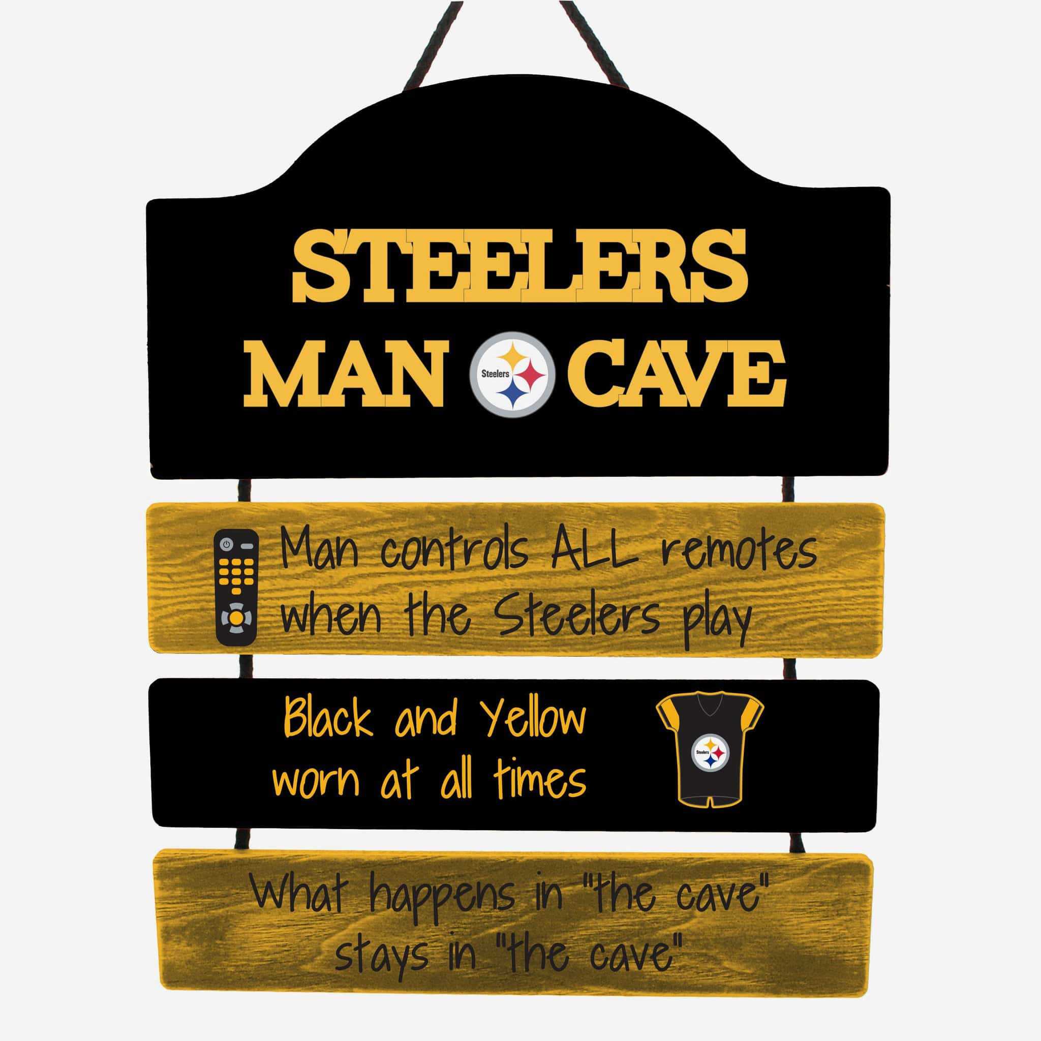 Pittsburgh Steelers Man Cave Rules Sign