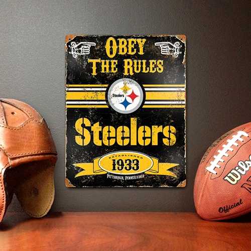 Pittsburgh Steelers Embossed Metal Sign