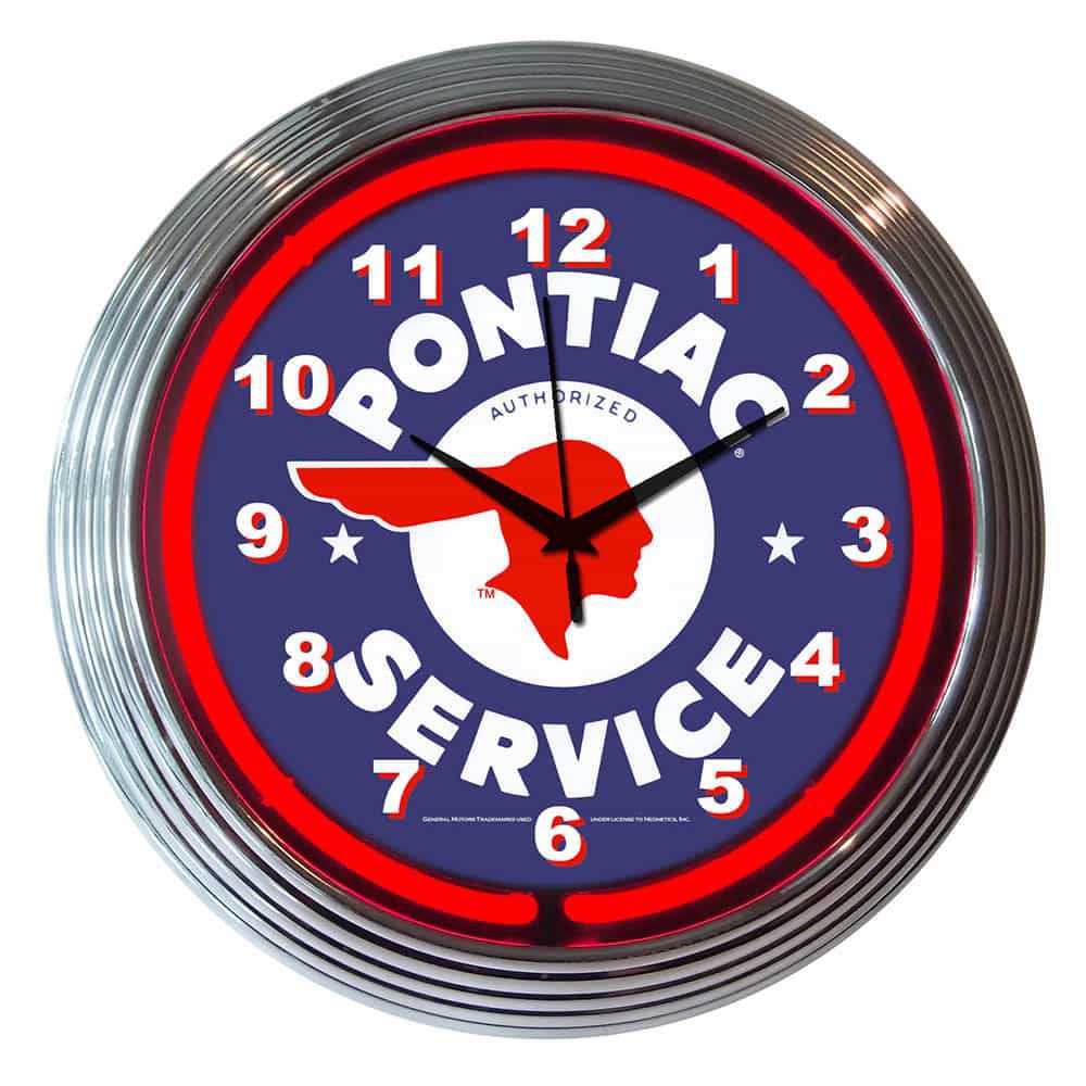 Pontiac Service Neon Clock