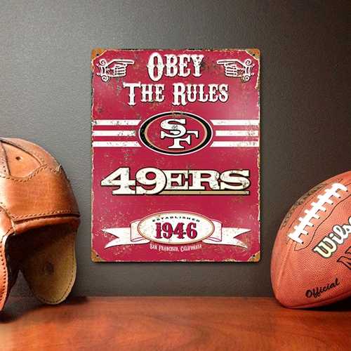 San Francisco 49ers Embossed Metal Sign