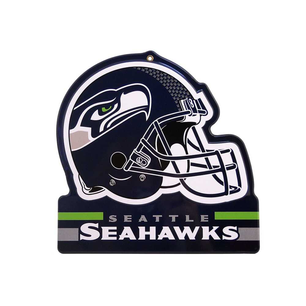 Seattle Seahawks Metal Helmet Sign