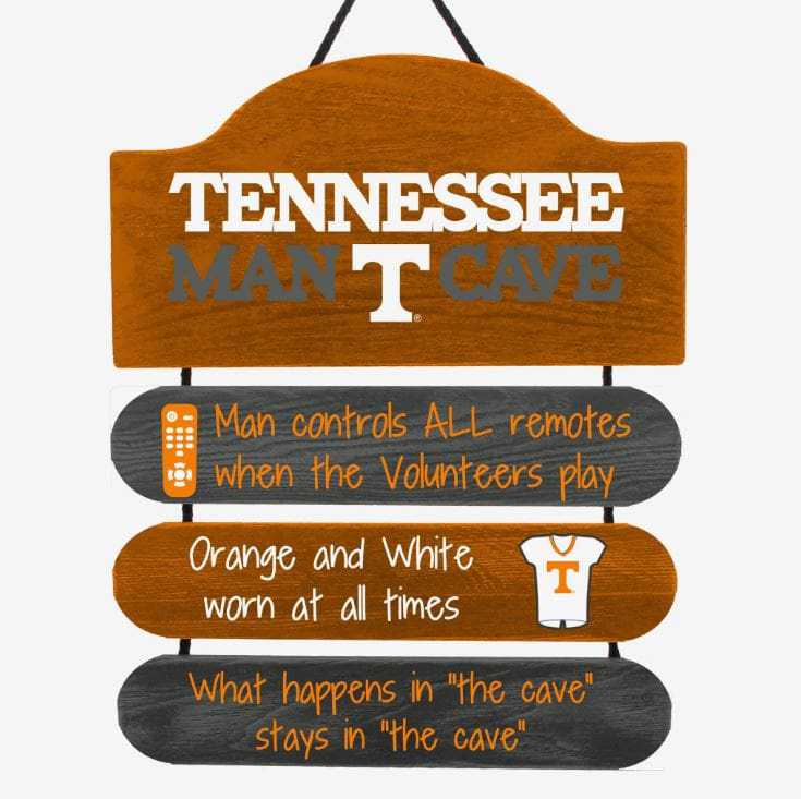 Tennessee Volunteers Man Cave Rules Sign
