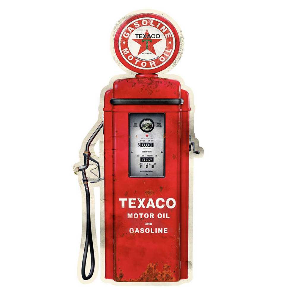 Vintage Texaco Gas Pump Shaped Embossed Metal Sign