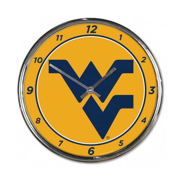West Virginia Mountaineers Chrome Clock