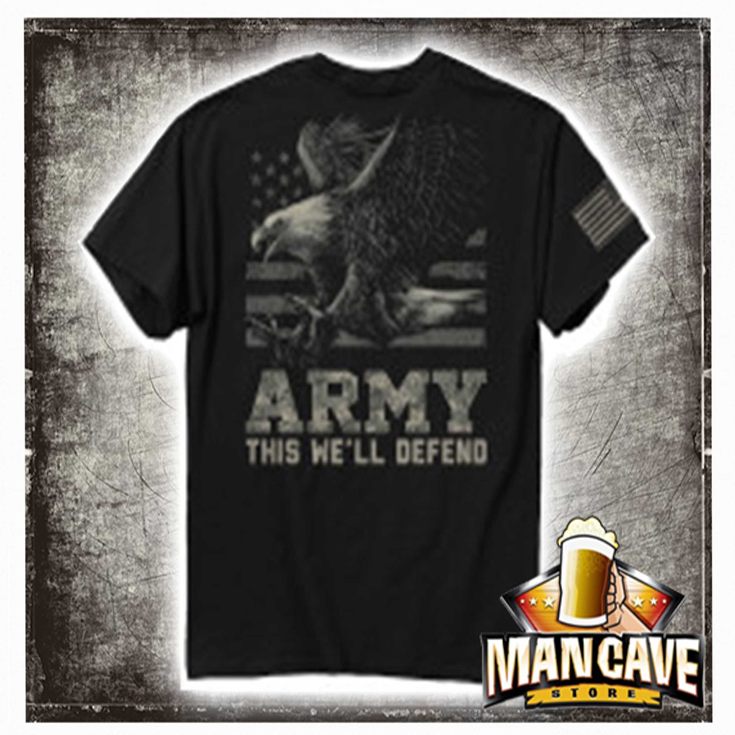 Army / Eagle Flag on Charcoal T-shirt