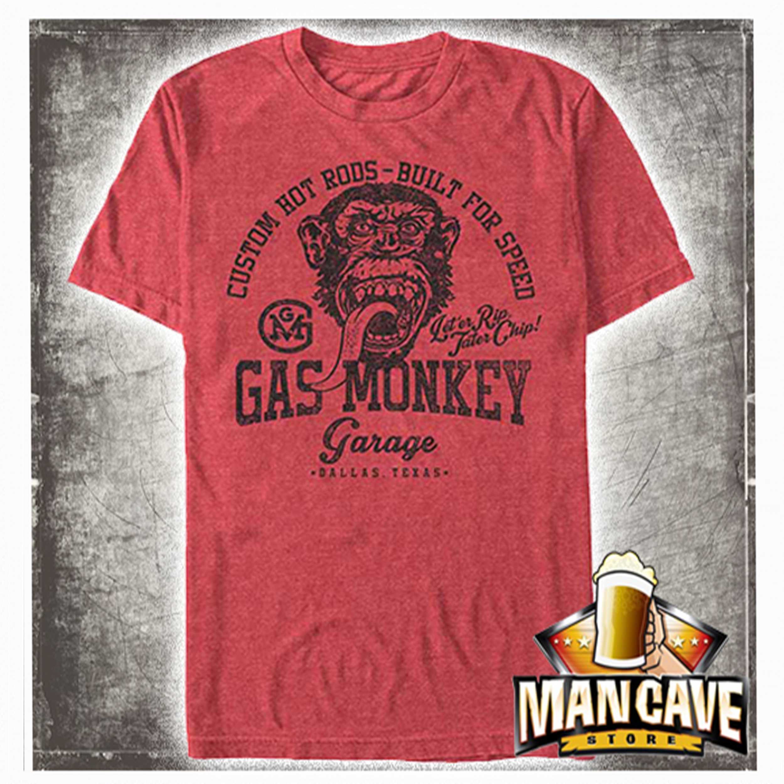Prestige Gewend aan breedte Gas Monkey Garage on Red Heather T-shirt - Mymancave Store