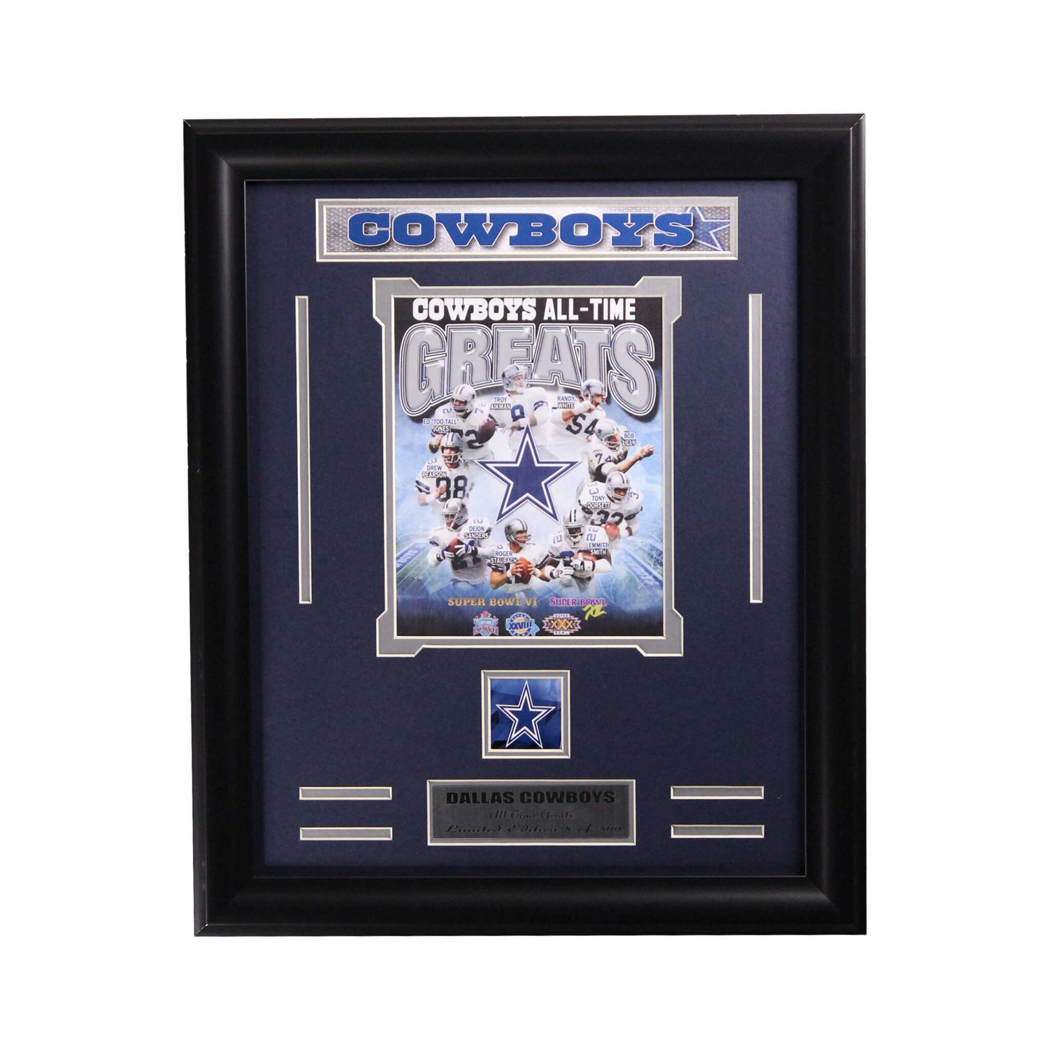 Dallas Cowboys Engraved Signature Collage with Team Pin Picture Frame ...