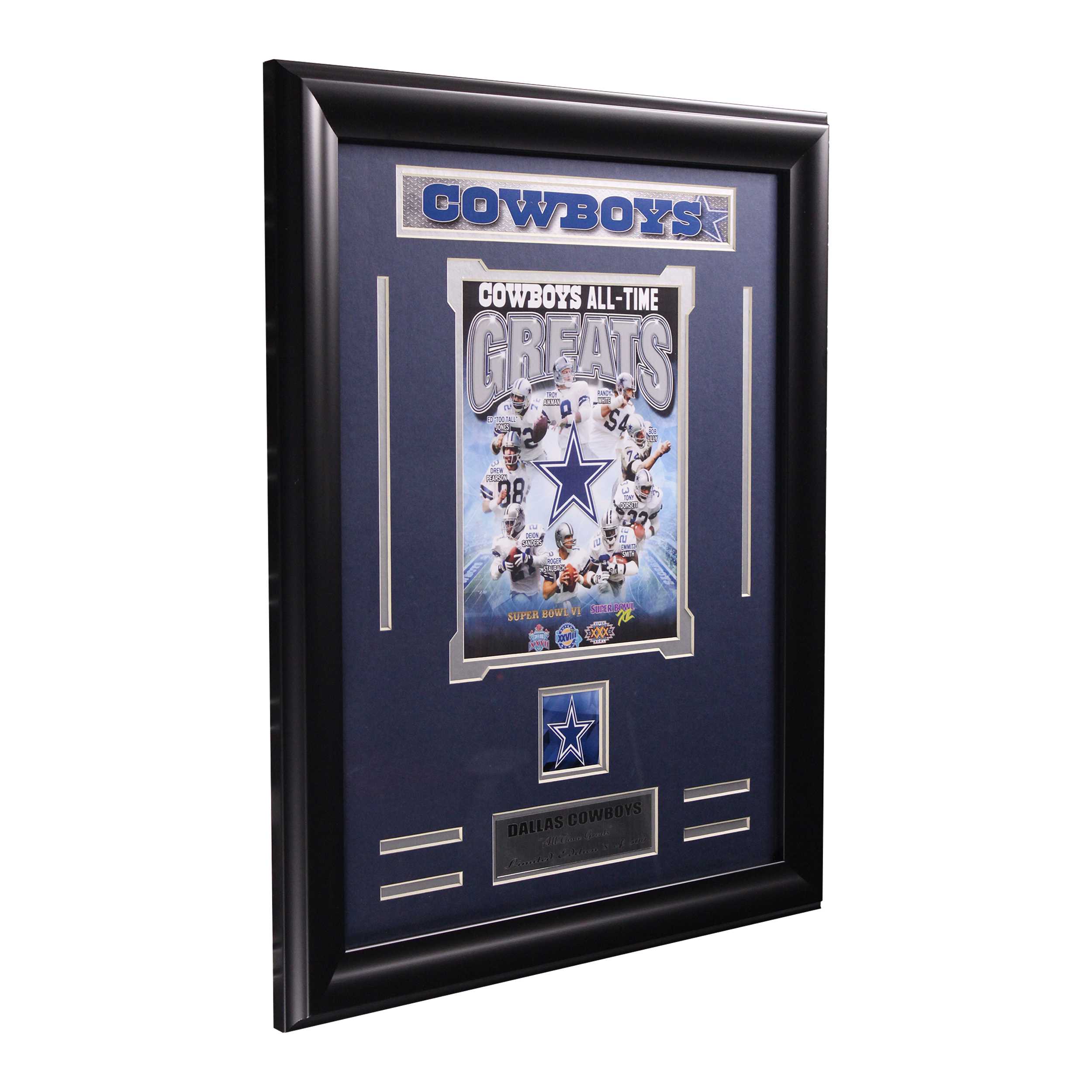 Dallas Cowboys Engraved Signature Collage with Team Pin Picture Frame